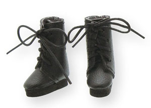 Lace-up Short Boots (Black) (Fashion Doll)
