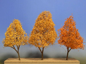 `Tree of N` #4 Autumn leaf color Tree - Orange Three colors (3pcs.) (Model Train)