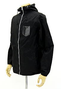 Attack on Titan Survey Corps Hooded Windbreaker Black x White S (Anime Toy)