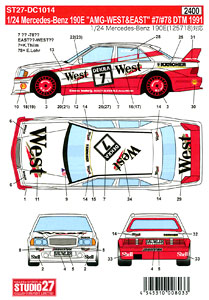 Mercedes-Benz 190E `AMG-WEST&EAST` #7/#78 DTM 1991 (デカール)