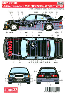 Mercedes-Benz 190E `BOSS/SONAX` #3 DTM 1992 (デカール)