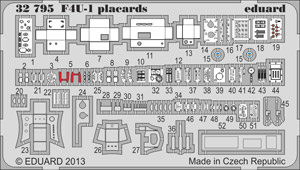 F4U-1 placards Color Etching Parts (Plastic model)