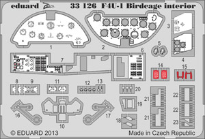 F4U-1 Birdcage interior S. A. Color Zoom (w/Adhesive) (Plastic model)