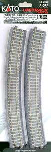 (HO) Unitrack Concrete Tie Superelevated Easement Curved Track Left, Right R790mm (31 1/8``) - 22.5degrees < R790PCAL/AR > (L/R Each 2pcs.) (Model Train)