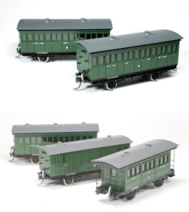 1/80(HO) Classical Coaches Five Car Set Paper Kit (5-Car Unassembled Kit) (Model Train)