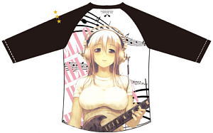 Super Sonico Raglan T-Shirt type:Grange BK x WH M (Anime Toy)