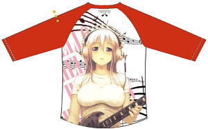 Super Sonico Raglan T-Shirt type:Grange RD x WH L (Anime Toy)