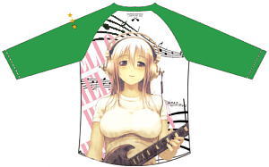 Super Sonico Raglan T-Shirt type:Grange GR x WH M (Anime Toy)