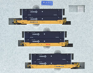 Gunderson MAXI-IV Double Stack TTX New Logo #765690 w/UMAX Containers (ダブルスタックTTX新ロゴUMAXコンテナ) (3両)