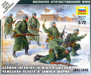 German Infantry WWII (Winter Uniform) - 5 fig (Plastic model)