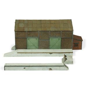 1/87 Railroad Wharehouse with Quay (Plastic model)