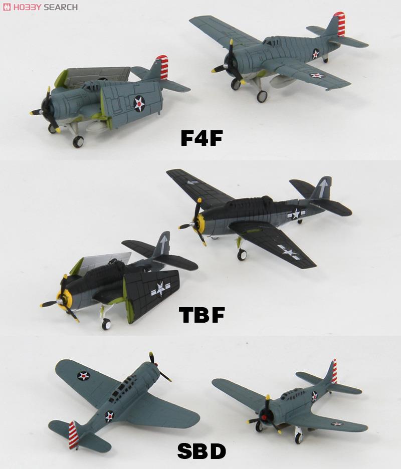 WWII米国海軍機セット(4) F4Fワイルドキャット/TBFアヴェンジャー/SBDドーントレス (プラモデル) 商品画像2