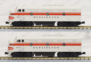 F2A 2 Locomotive Set Chicago Burlington & Quincy (シカゴ バーリントン＆クインシー) No.151/155 (白/オレンジ) (2両セット)