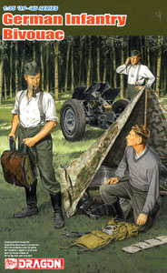 WW.II German Wehrmacht Bivouac (3 Figures Set with Zeltbahn) (Plastic model)