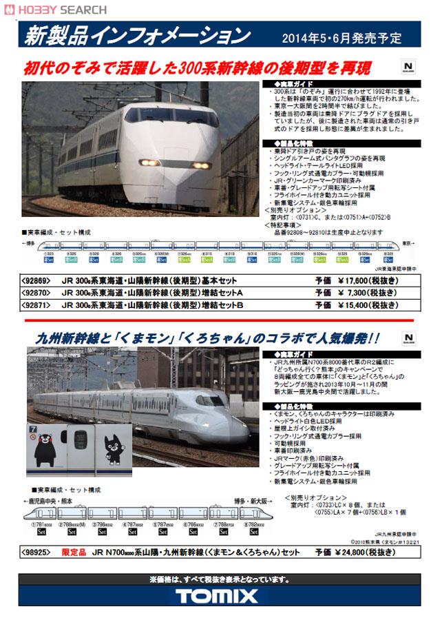 JR 300-0系 東海道・山陽新幹線 (後期型) (基本・6両セット) (鉄道模型) 解説1