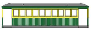 1/80 9mm Ikasa Railway Hoha 1 Passenger Car (Unassembled Kit) (Model Train)