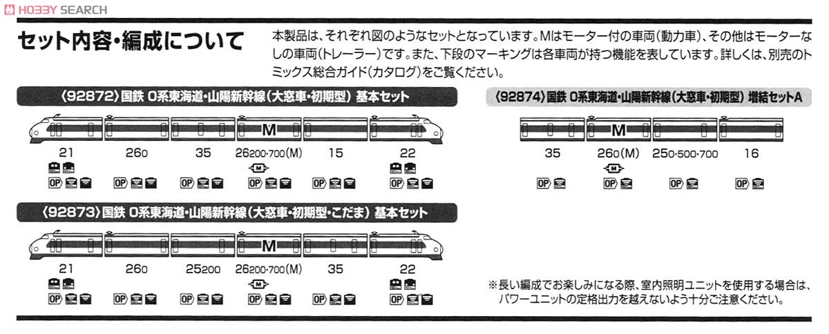 国鉄 0系 東海道・山陽新幹線 (大窓車・初期型・こだま) (基本・6両セット) (鉄道模型) 解説4