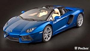 ランボルギーニ アヴェンタドール LP700-4 ロードスター 組立キット (Blu Monterrey metallic Blue) ※メタリックブルー (ミニカー)