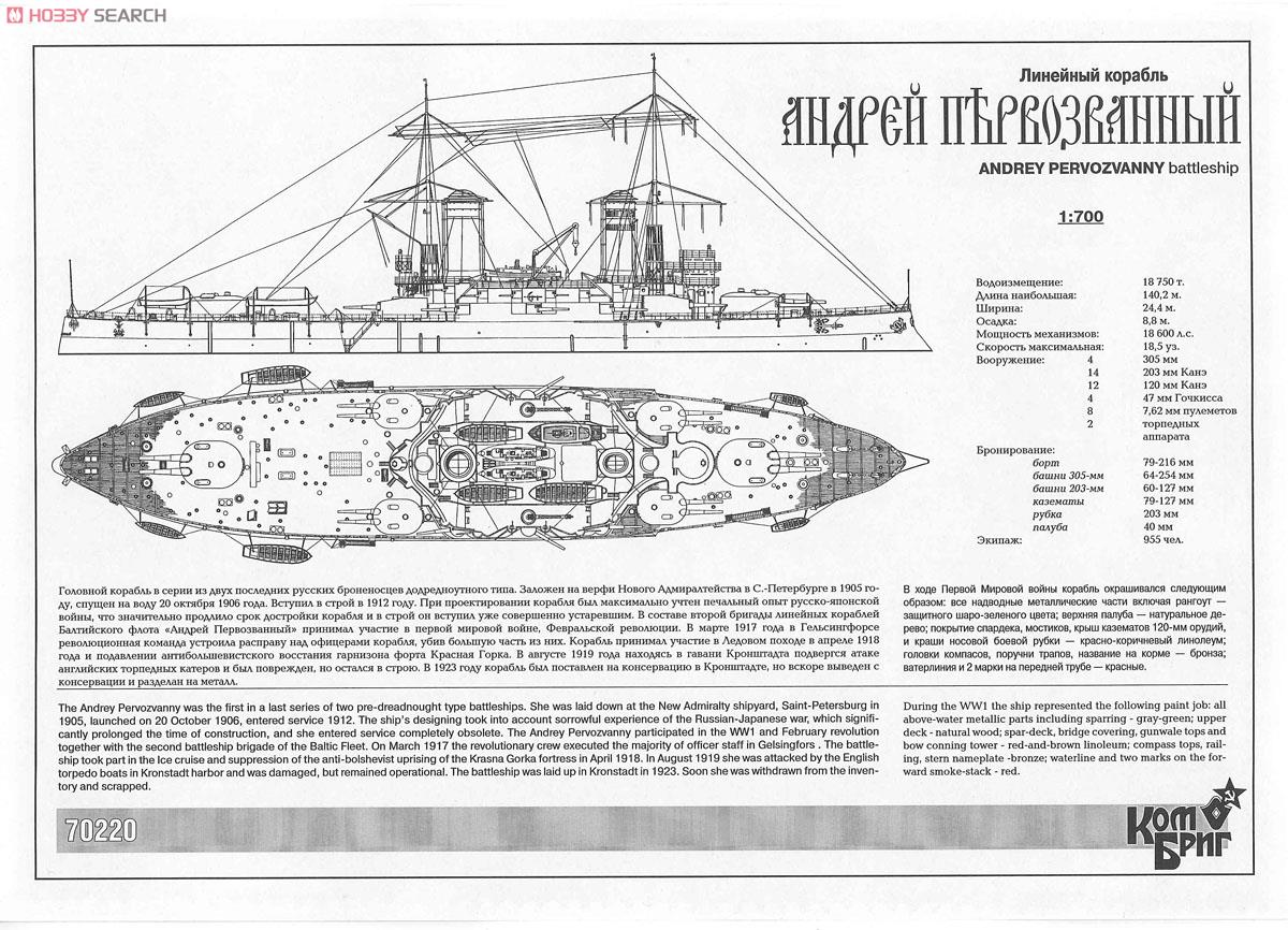 露戦艦 アンドレイ ペルウォスワニ 1906 (プラモデル) 設計図1
