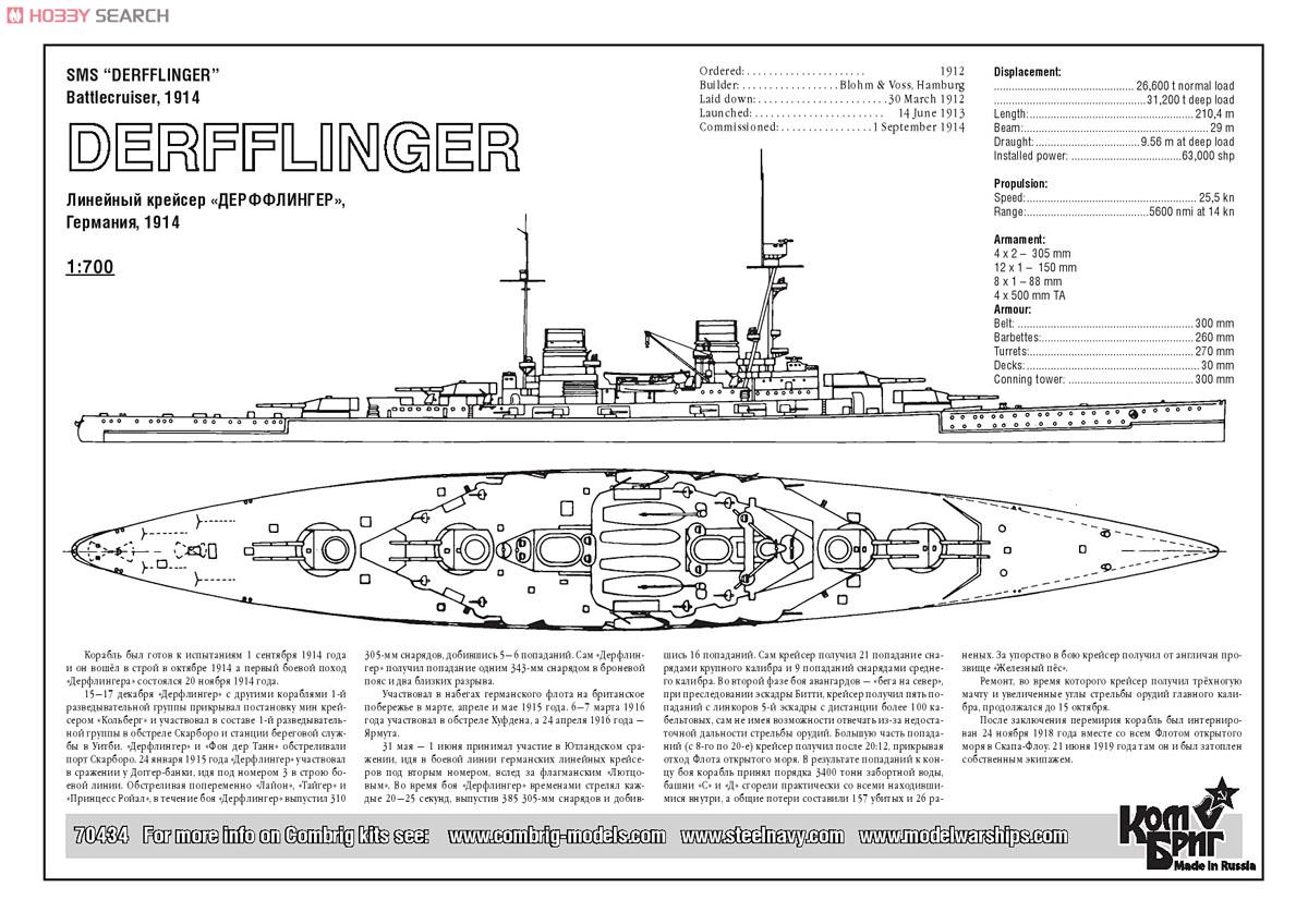 独巡洋戦艦デアフリンガー エッチングパーツ付 1914 (プラモデル) 設計図1