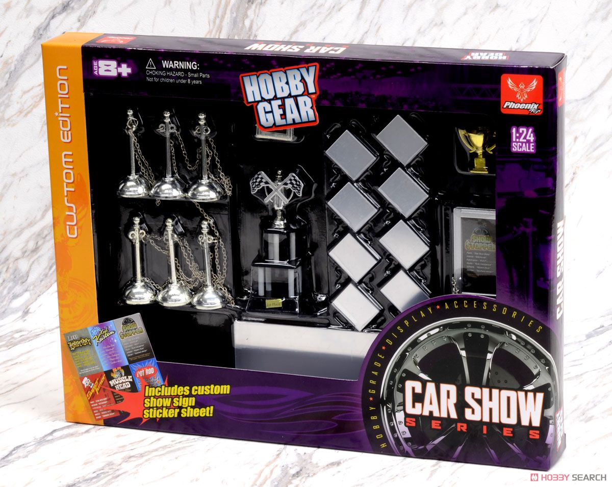 Car Show Set (トロフィー、盾、ミラーフロアパネル、看板、鎖&ポール他) (ミニカー) パッケージ1