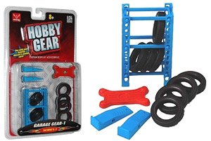 Garage Gear 1 (ラック式ブロック、スライダー、フロアランプ、タイヤ) (ミニカー)
