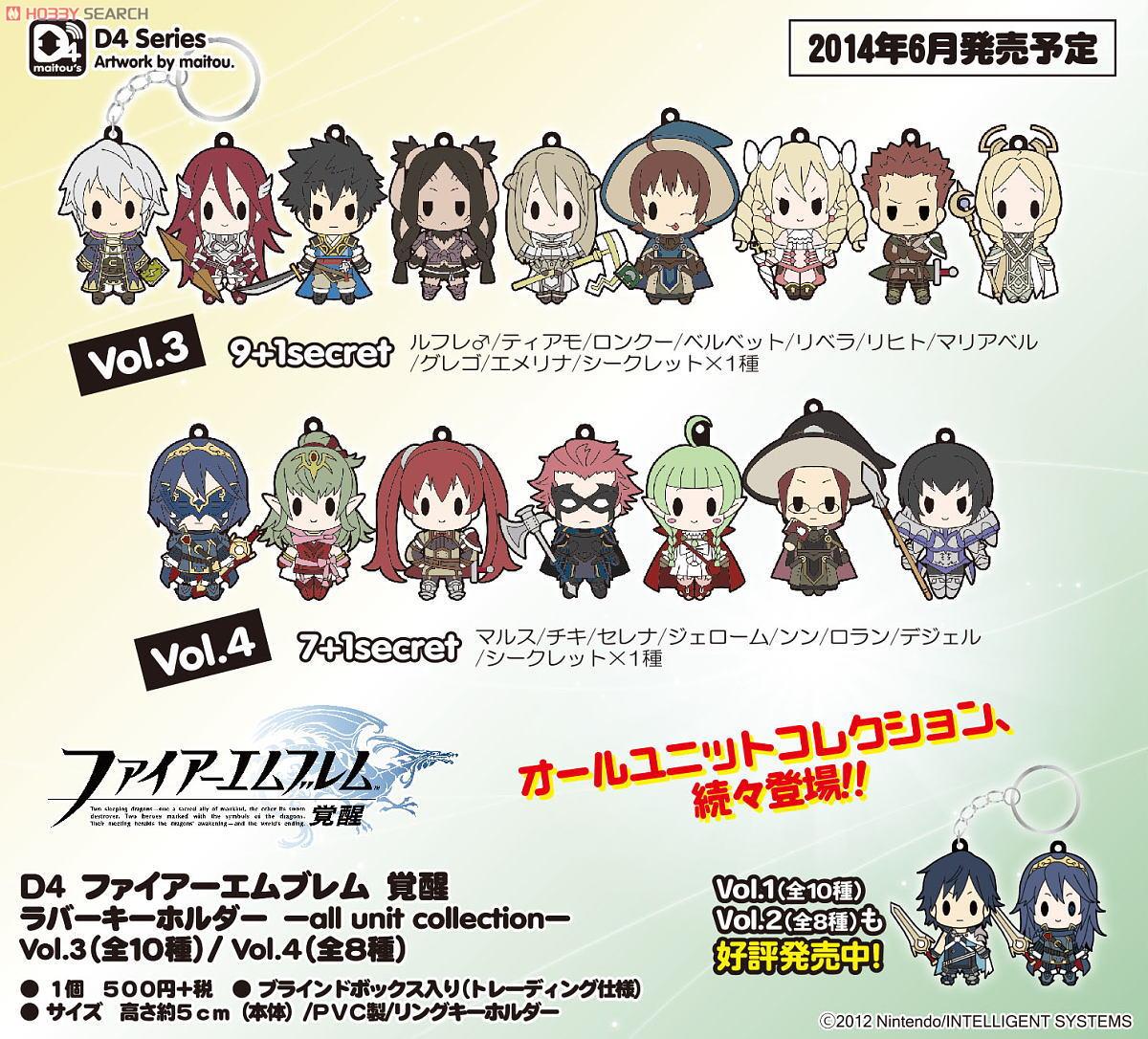 D4 Fire Emblem: Awakening Rubber Key Ring -all unit collection- Vol.3 10 pieces (Anime Toy) Other picture1