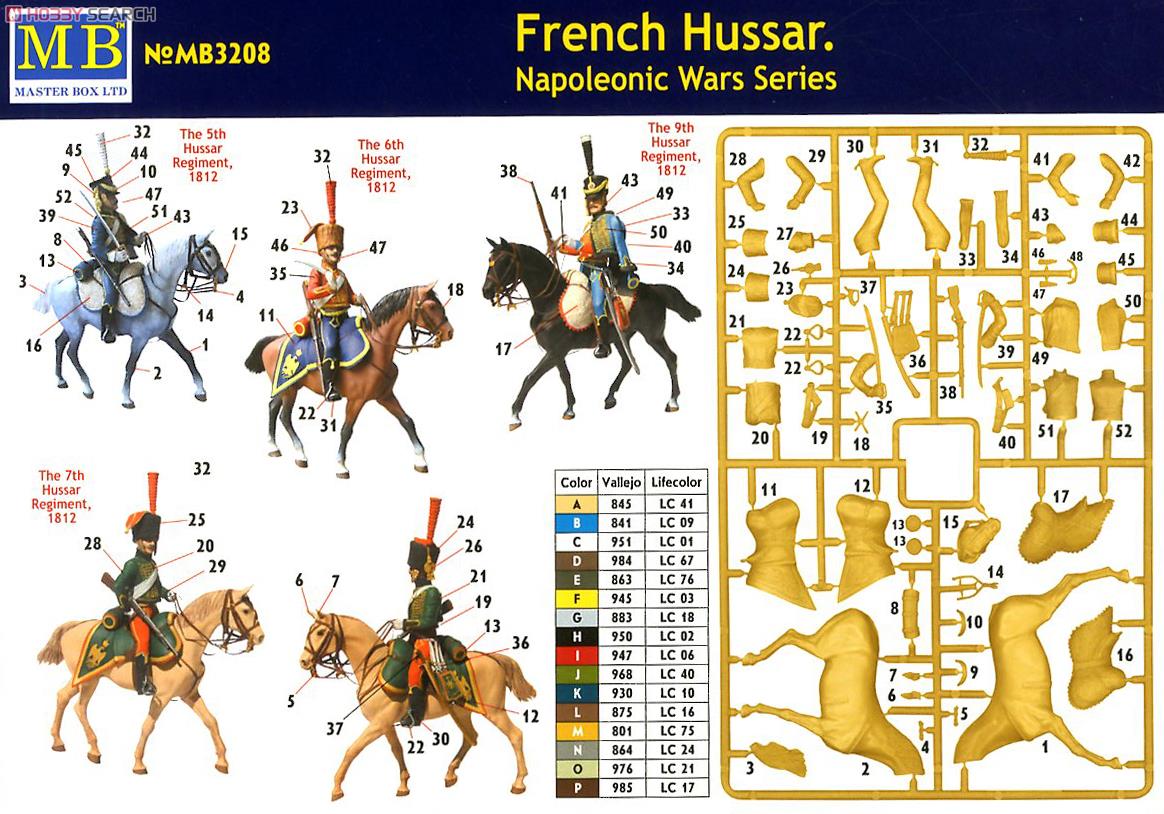 仏 軽騎兵ウッサー+馬 ナポレオニック 1812 (プラモデル) 塗装1