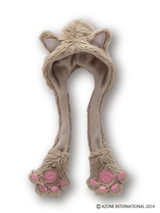 Komorebimori no Oyofukuyasan [Nyanko hood muffler] (Beige) (Fashion Doll)