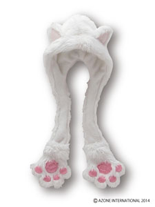 Komorebimori no Oyofukuyasan [Nyanko hood muffler] (White) (Fashion Doll)