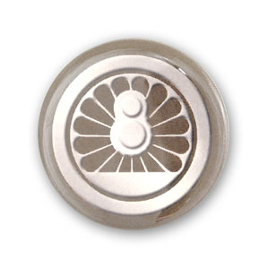 Japan National Railways Fan Goods : JNR Wheel Mark Can Badge (Brown/Silver) (Railway Related Items)