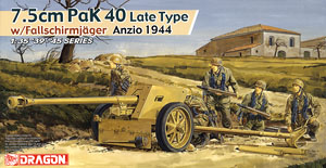 WW.II ドイツ軍 7.5cm Pak40 対戦車砲 後期型 w/降下猟兵 アンツィオ1944