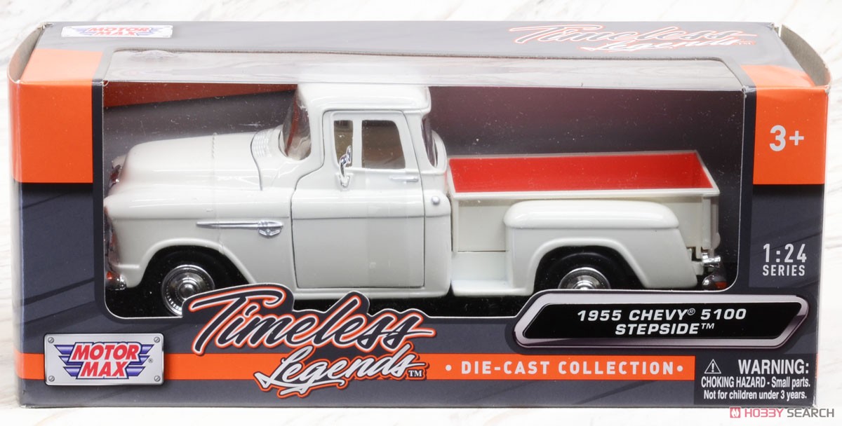 1955 Chevy 5100 Stepside (White) (Diecast Car) Package1