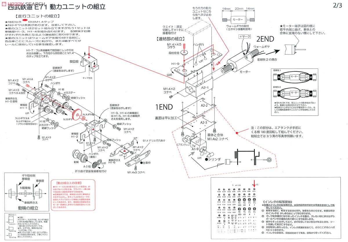 Seibu Railway Electric Locomotive Type E71 II (Unassembled Kit) (Model Train) Assembly guide2