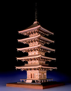 1/75 Five storied pagoda of Rurikoji (National Treasure) (Plastic model)