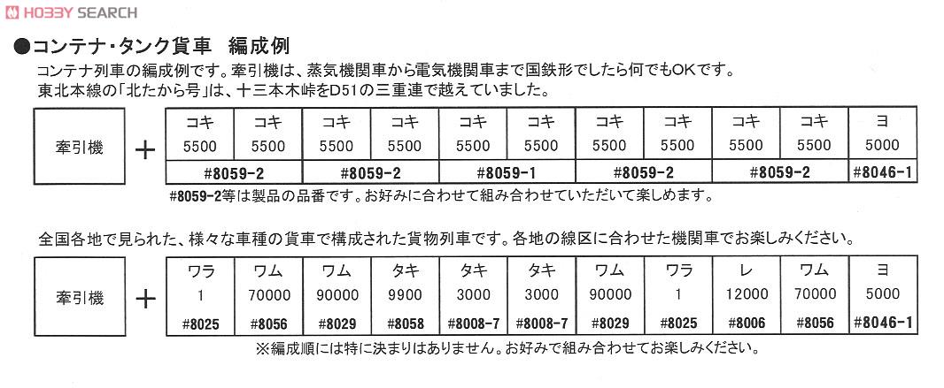 コキ5500 6000形コンテナ積載 (2両入) (鉄道模型) 解説1