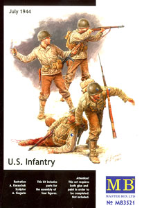 米 歩兵4体 1944年6月 負傷兵救出 (プラモデル)