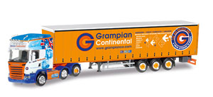 (HO) スカニア R 2013 カーテン キャンバス セミトレーラー `Grampion Continental` (GB) (鉄道模型)