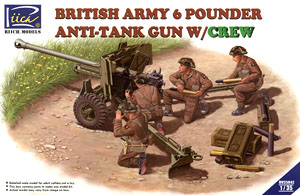 British Army 6 pounder Anti - Tank Gun w/Crew (Plastic model)