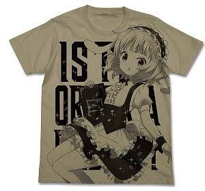 Gochumon wa Usagi Desu ka? Syaro All Print T-shirt Snad Khaki S (Anime Toy)