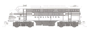 F3A CB&Q (Chicago, Burlington & Quincy) (#9960A) (Model Train)
