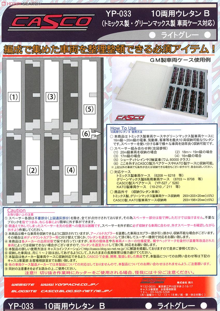 20m級車両対応 10両用ウレタンB (トミックス製・グリーンマックス製車両ケース対応) (ライトグレー・1枚入) (鉄道模型) 商品画像1