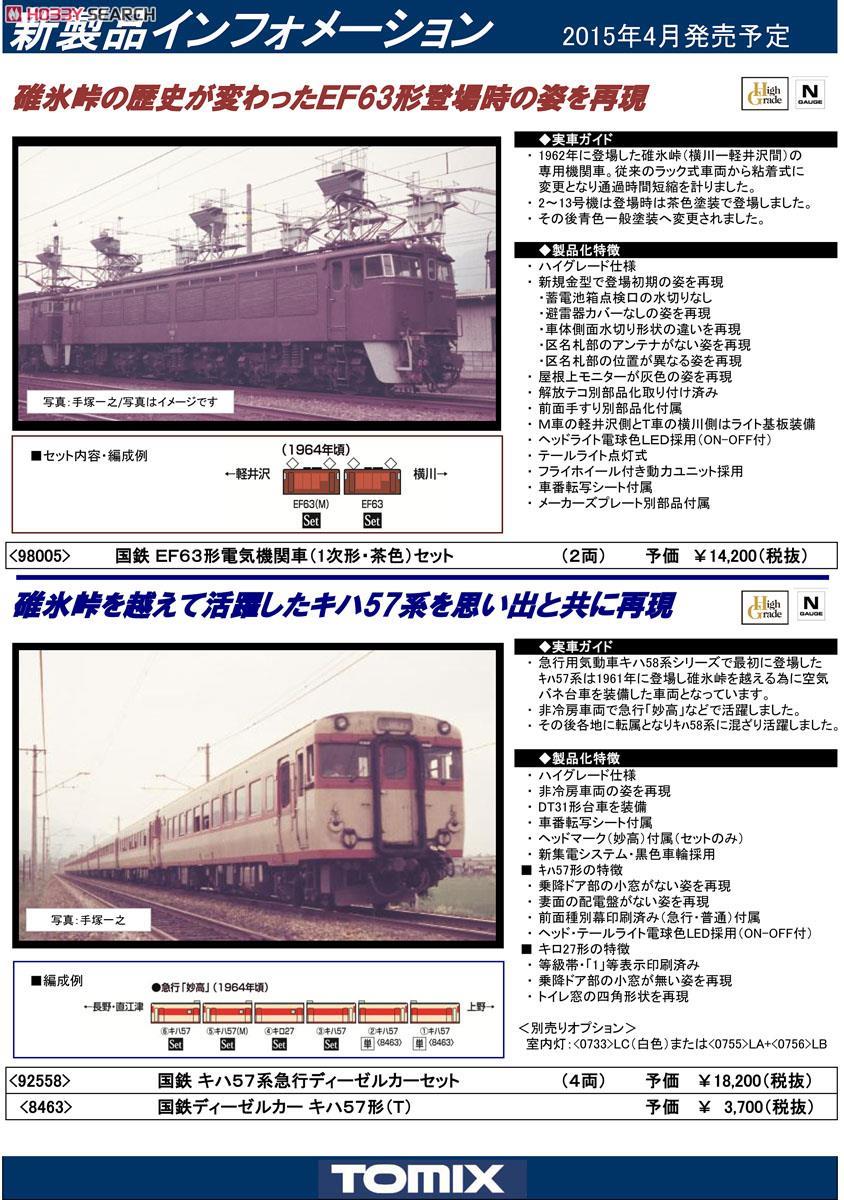 国鉄 EF63形 電気機関車 (1次形・茶色) (2両セット) (鉄道模型) 解説1