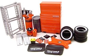 Repair Garage Set [Compressor, Fender Cover, Fuel Drum, Tires etc.] (Diecast Car)