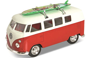 1962 VW クラシカルバス サーフボード付 (レッド) (ミニカー)