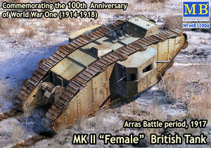 MK II [Male] British Tank - Female Die Version (w/Machine gun) Arras Battle Period 1917 (Plastic model)