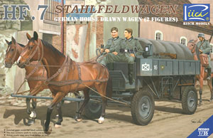HF.7 Stahl Feld Wagen German Horse Drawn Wagen (2 Figures) (Plastic model)