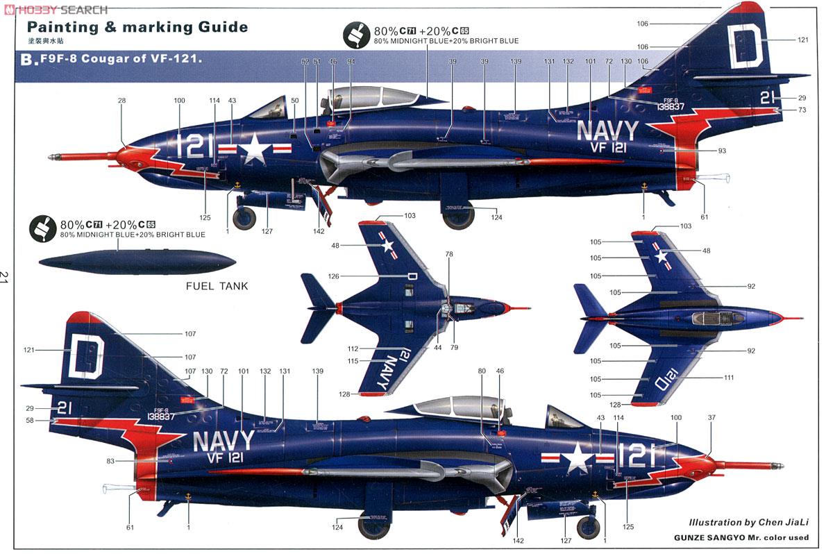 F9F-8/F9F-8P クーガー (プラモデル) 塗装2