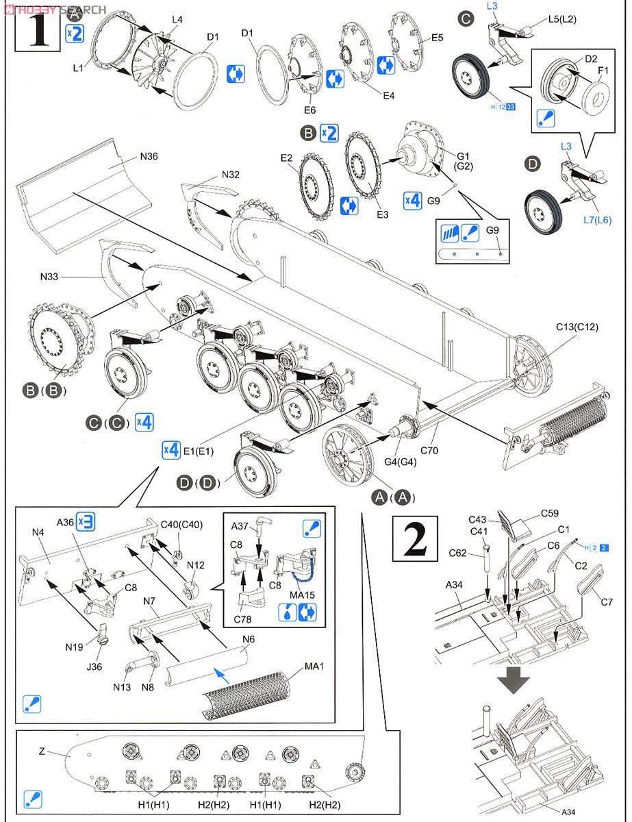 WWII German Pz.Beob.Wg.II Ausf.A-C Panzerkampfwagen II Artillery Cart Type (Plastic model) 設計図1