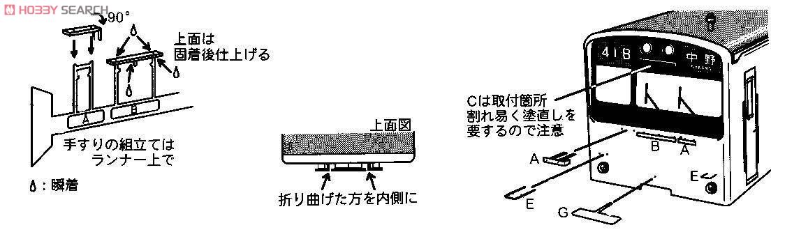 【限定品】 クハ201系用手スリパーツセット (鉄道模型) 設計図1